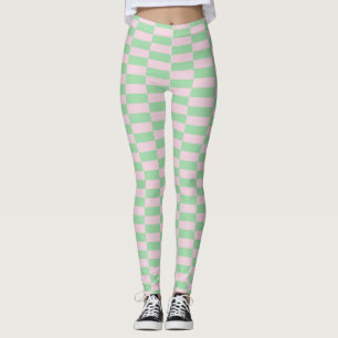 Stijlvol strepenpatroon roze groen leggings