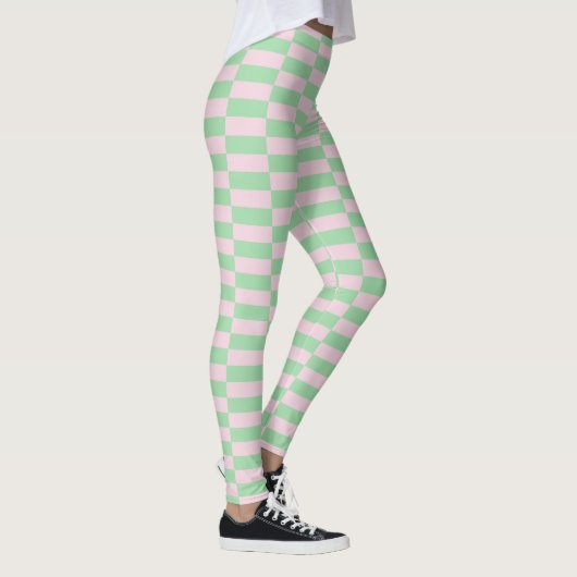 Stijlvol strepenpatroon roze groen leggings (Rechts)
