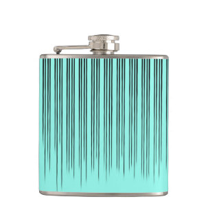 Stijlvol Stripe Patroon zwart/Turquoise Heupfles