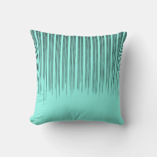 Stijlvol Stripe Patroon zwart/Turquoise Kussen