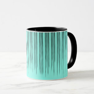 Stijlvol Stripe Patroon zwart/Turquoise Mok