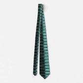 Stijlvol Stripe Patroon zwart/Turquoise Stropdas (Achterkant)
