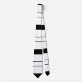 Stijlvol Stropdas met zwarte en witte strepen (Voorkant)