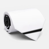 Stijlvol Stropdas met zwarte en witte strepen (Opgerold)