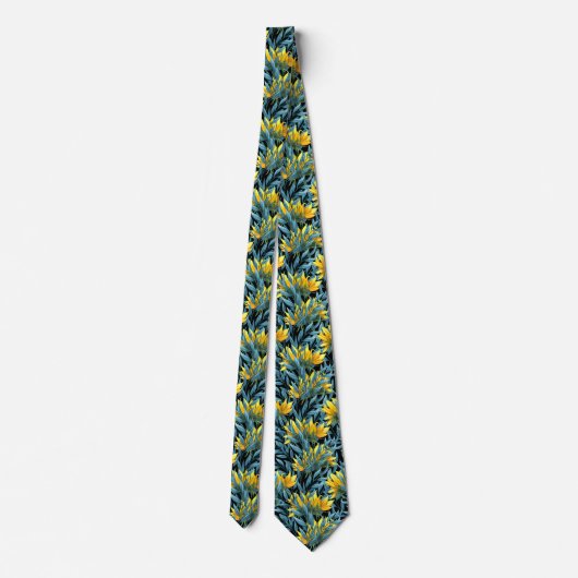 Stijlvol Sunflower Autumn Floral Pattern Stropdas (Achterkant)