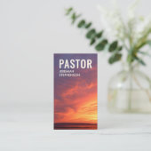 Stijlvol Sunset Logo QR Code Kerk PASTOR Visitekaartje (Staand voorkant)