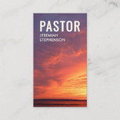 Stijlvol Sunset Logo QR Code Kerk PASTOR Visitekaartje (Voorkant)