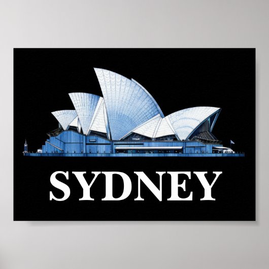 Stijlvol Sydney Australia Travel Briefkaart Poster (Voorkant)