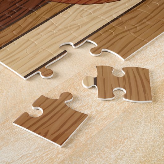 Stijlvol symbool voor hout Taurus Zodiac Legpuzzel (Zijkant)