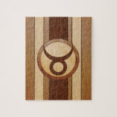 Stijlvol symbool voor hout Taurus Zodiac Legpuzzel (Verticaal)