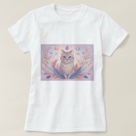 Stijlvol T-shirt met schattig kitten in pastelkleu