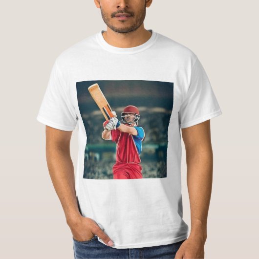 Stijlvol T-shirt voor cricketspeler (Voorkant)