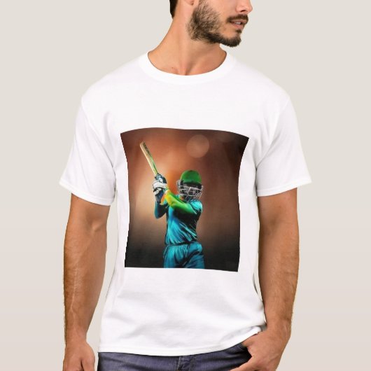 Stijlvol T-shirt voor cricketspeler (Voorkant)