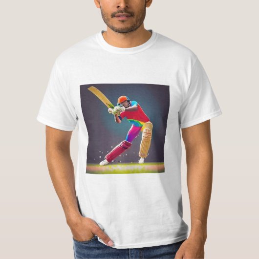 Stijlvol T-shirt voor cricketspeler (Voorkant)