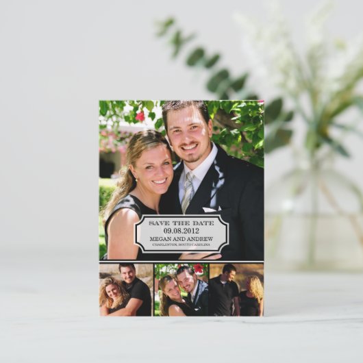 Stijlvol tabblad Save the date Briefkaart (Staand voorkant)