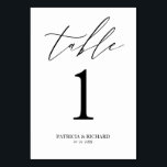 Stijlvol tafelnummer voor het huwelijk<br><div class="desc">Een eenvoudige,  chic uitziende tafelnummerkaart met kalligrafie. 
____________________________________________________________ 
Let op: U moet het tafelnummer op elke kaart afzonderlijk aanpassen. Nadat u één nummer heeft gemaakt,  voegt u het toe aan de kaart en gaat u terug om het proces te herhalen voor elk gewenst nummer.
______________________________________________</div>