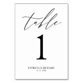 Stijlvol tafelnummer voor het huwelijk (Achterkant)