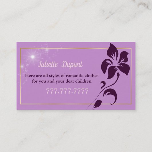 Stijlvol Tailor Dressmaker roze Visitekaartje (Achterkant)