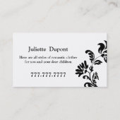 Stijlvol Tailor Dressmaker White Visitekaartje (Achterkant)