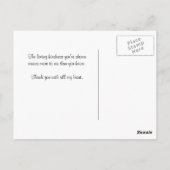 Stijlvol Tan en Aqua Floral en Stripes Dank u Briefkaart (Achterkant)