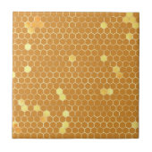 Stijlvol Tan Gold Honeycomb Tegeltje (Voorkant)