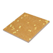 Stijlvol Tan Gold Honeycomb Tegeltje (Zijkant)
