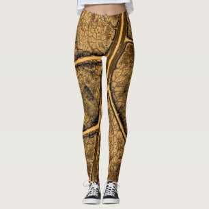 Stijlvol Tan Leaf Leggings