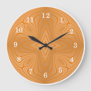 Stijlvol Tangerine Oranje Gold Mandala Grote Klok
