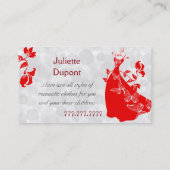 Stijlvol tapelaar dressmaker tailor salon red visitekaartje (Achterkant)