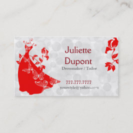 Stijlvol tapelaar dressmaker tailor salon red visitekaartje