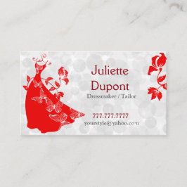 Stijlvol tapelaar dressmaker tailor salon red visitekaartje
