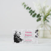 Stijlvol tapijtenmaker op maat visitekaartje (Staand voorkant)