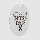 Stijlvol Tattoo met liefdesvlekken en katten Ornament (voorkant)