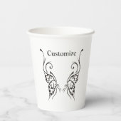 Stijlvol Tattoo met vlinder Kunst Illustratie Papieren Bekers (Achterkant)