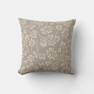 Stijlvol Taupe Floral Pattern Modern Farmhouse Kussen