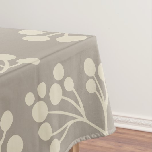Stijlvol Taupe Floral Pattern Modern Farmhouse Tafelkleed (Voorbeeld)