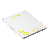 Stijlvol Te veel schokken in geel Notitieblok (Schuin)