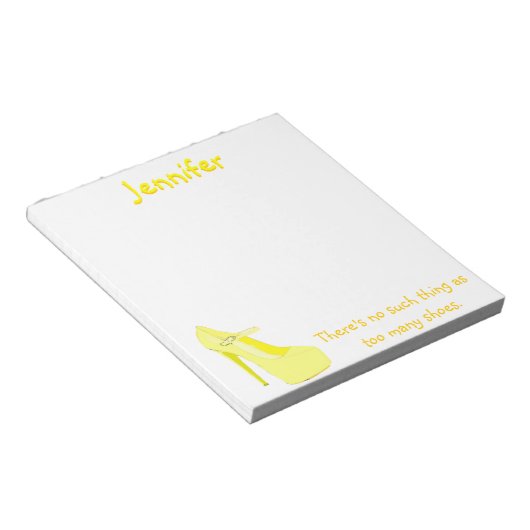 Stijlvol Te veel schokken in geel Notitieblok (Schuin)