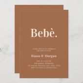 Stijlvol Terracotta Modern Baby shower Kaart (Voorkant / Achterkant)