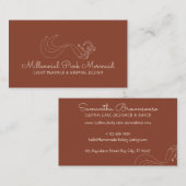 Stijlvol Terracotta Nautical Entertainer Mermaid Visitekaartje (Voorkant / Achterkant)