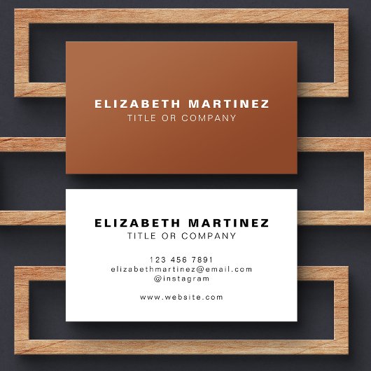 Stijlvol Terracotta Voorzijde en Achterzijde Geper Visitekaartje