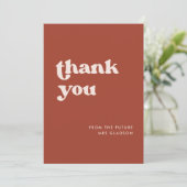 Stijlvol Terracotta Vrijgezellenfeest Dank u kaart (Staand voorkant)