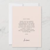 Stijlvol Terracotta Vrijgezellenfeest Dank u kaart (Achterkant)