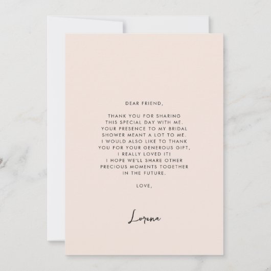 Stijlvol Terracotta Vrijgezellenfeest Dank u kaart (Achterkant)