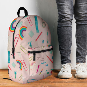 Stijlvol Terug naar School Supplies Rainbow Pink Bedrukte Rugzak