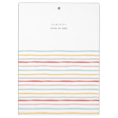 Stijlvol Terug naar Schoolkleurige Stripes Monogra Klembord (Achterkant)