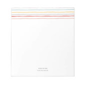 Stijlvol Terug naar Schoolkleurige Stripes Monogra Notitieblok (Voorkant)