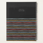 Stijlvol Terug naar Schoolkleurige Stripes Monogra Planner (Achterkant)