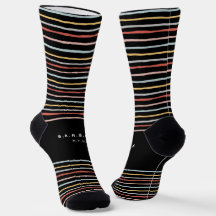 Stijlvol Terug naar Schoolkleurige Stripes Monogra