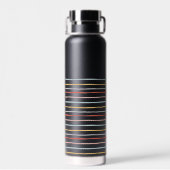 Stijlvol Terug naar Schoolkleurige Stripes Monogra Waterfles (Achterkant)